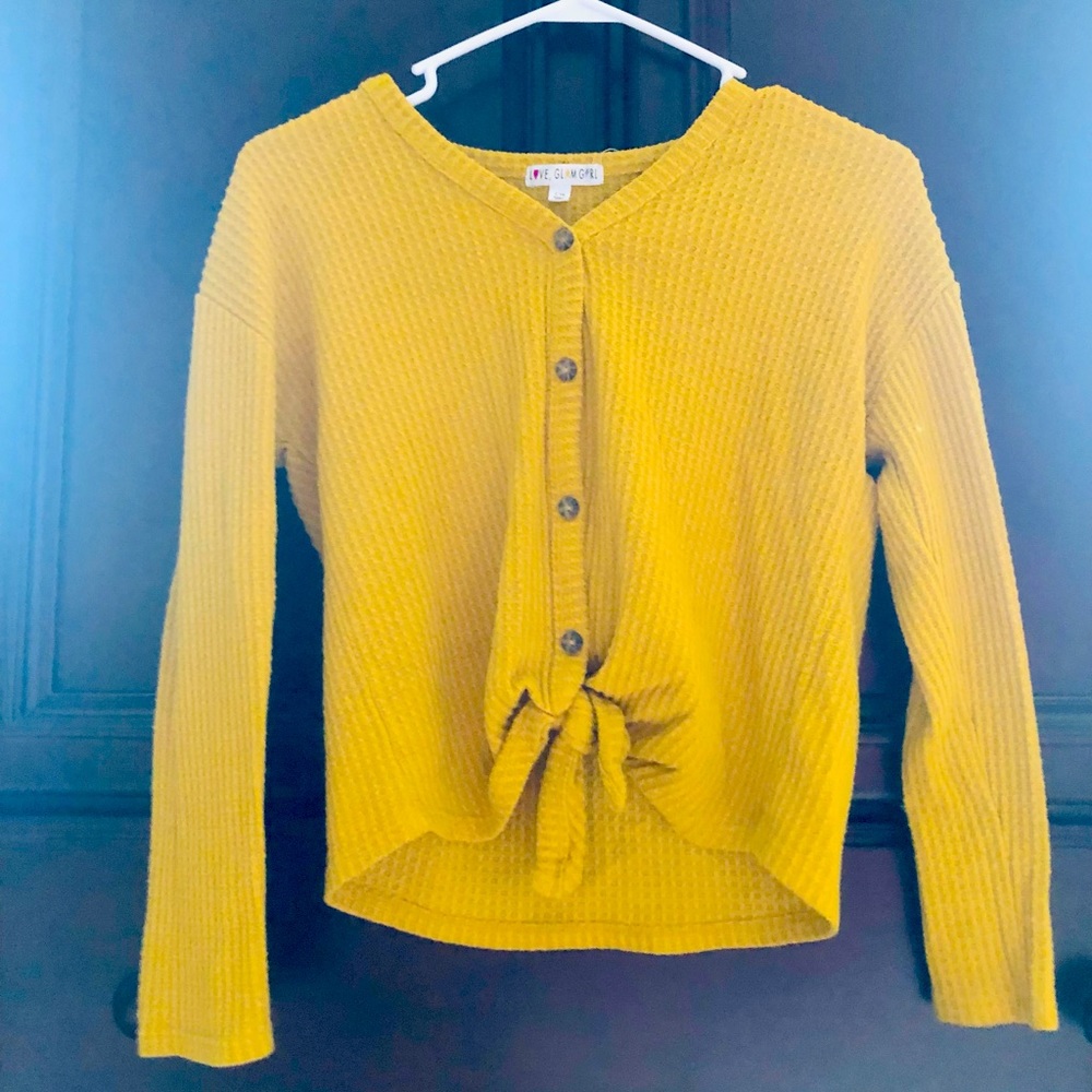 Cute comfortable yellow cardigan / L 14 / Love Glam Girl